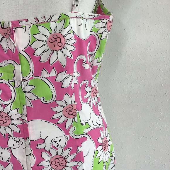 Lilly Pulitzer The French Fried Elegant Pink Green Cheetah Floral Slip Dress 12 - Picture 8 of 12